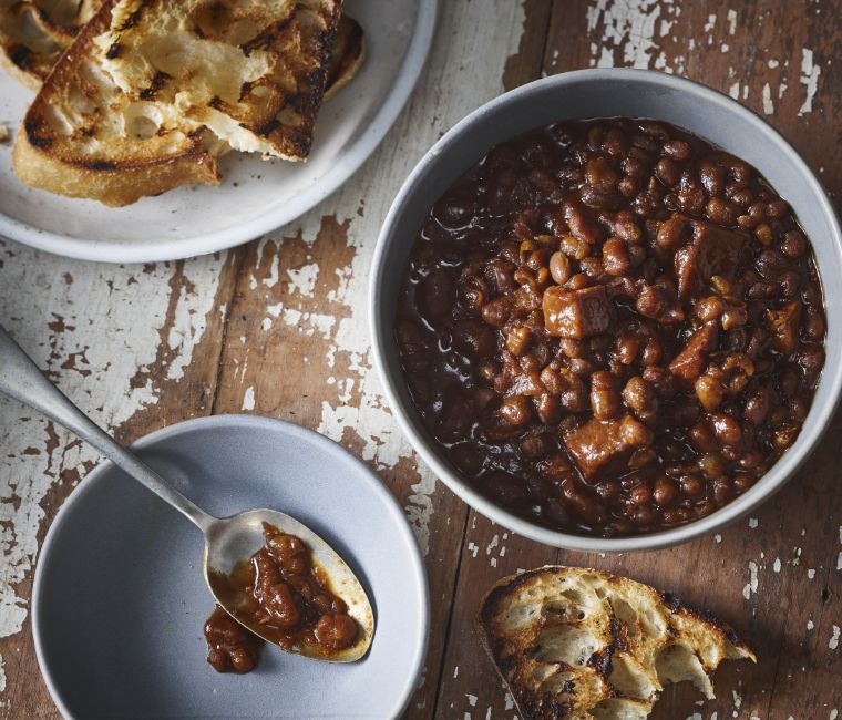 Maple Syrup Beans with Bacon